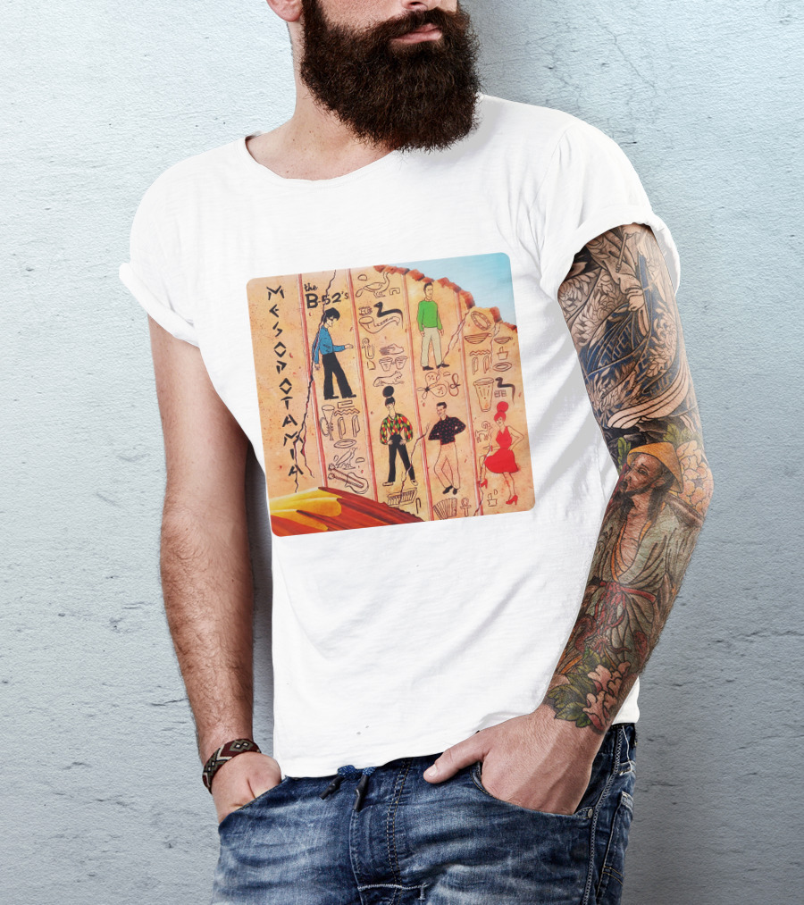The B-52's Mesopotamia Album Art With Ancient Symbols And Figures T-Shirt