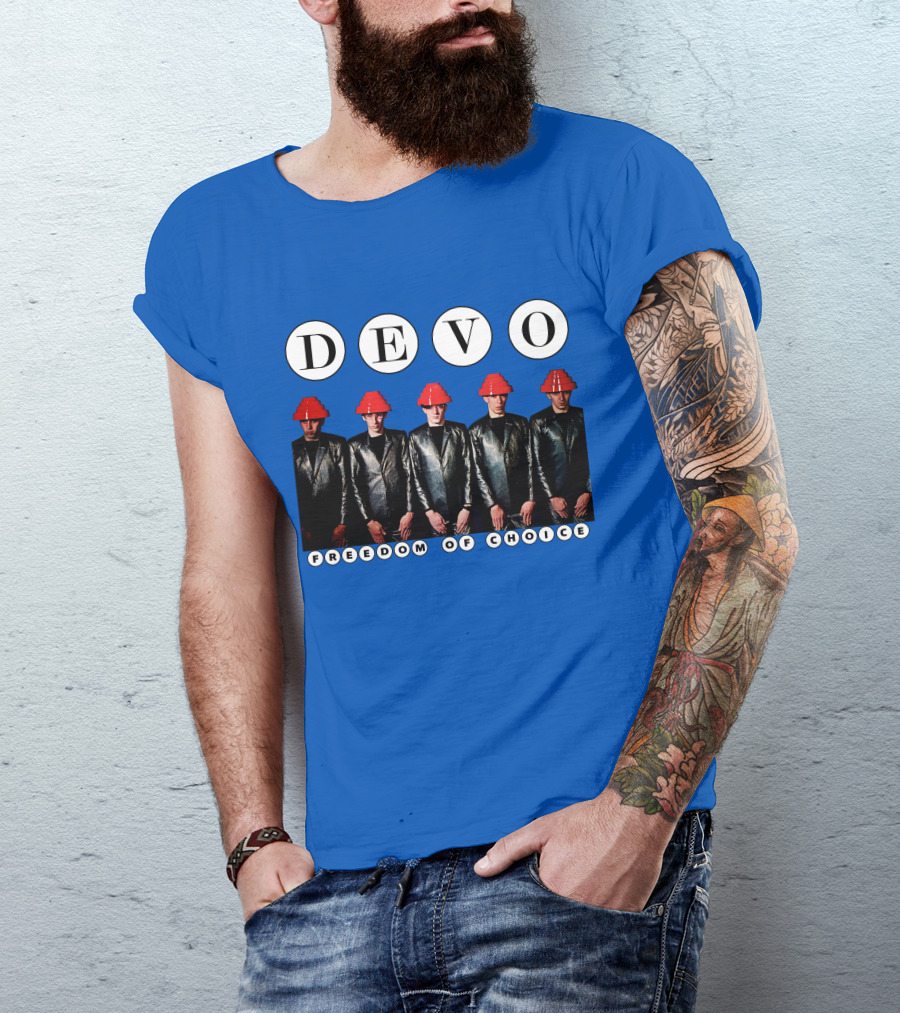 DEVO Freedom Of Choice Band Members With Energy Domes T-Shirt