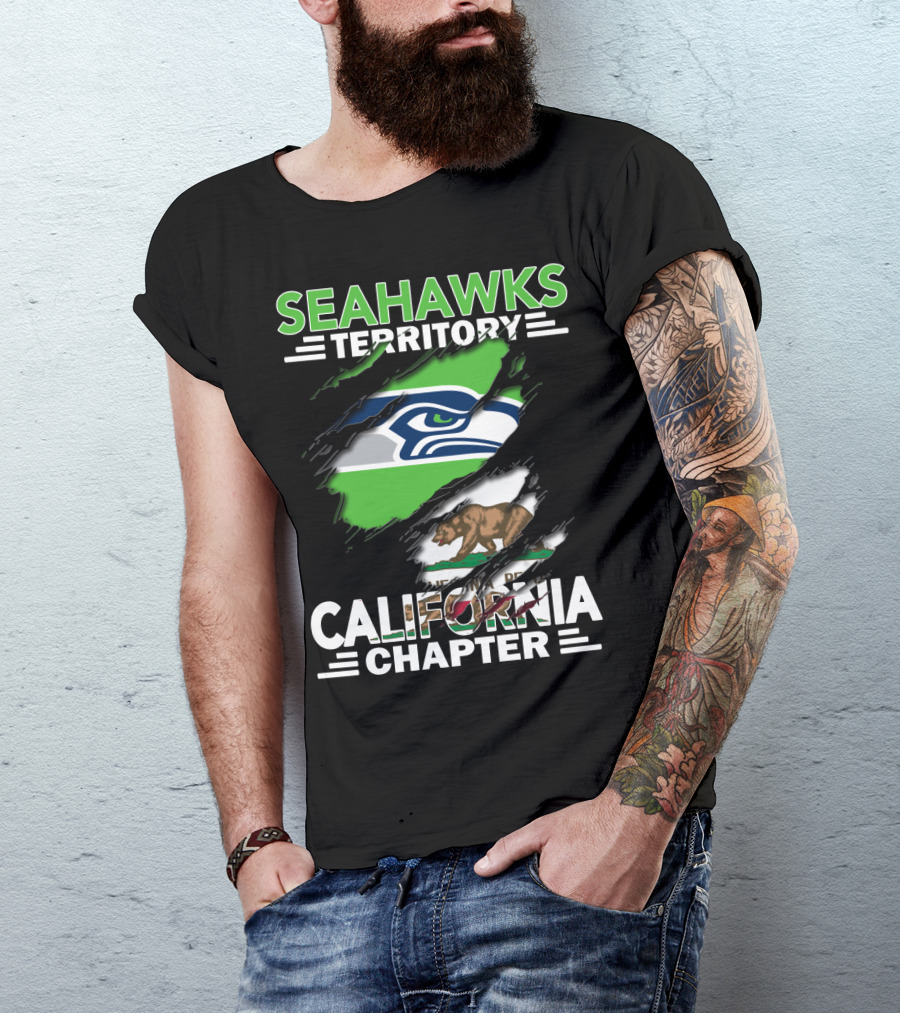 Seahawks Territory California Chapter Bear Logo Splash T-Shirt