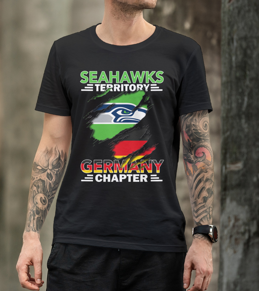 Seahawks Territory Germany Chapter Flag Scratch T-Shirt
