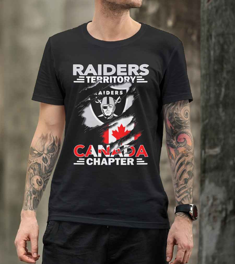 Raiders Territory Canada Chapter Flag And Logo Fusion T-Shirt