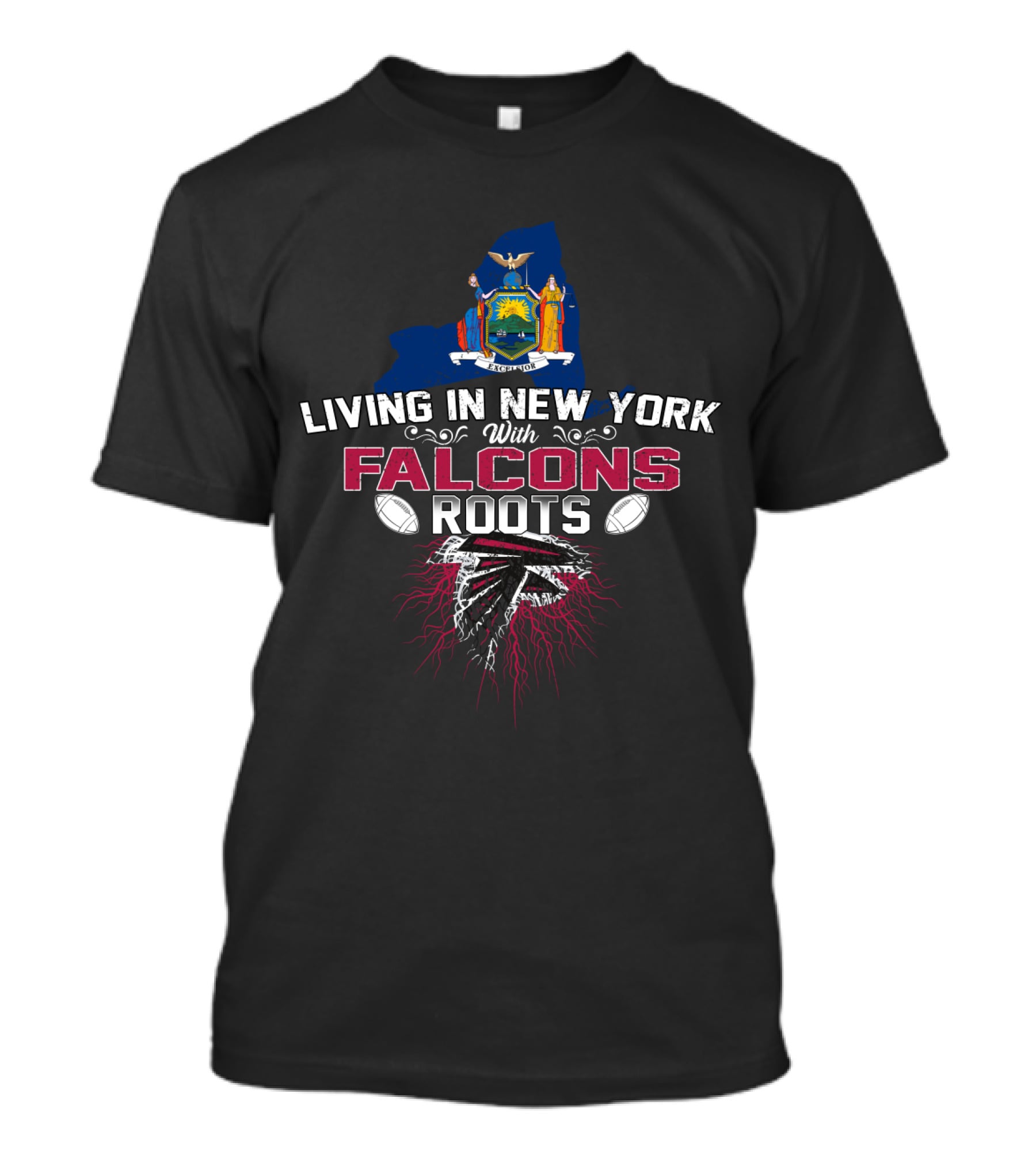 Living In New York With Falcons Roots NFL Football Heritage T-Shirt