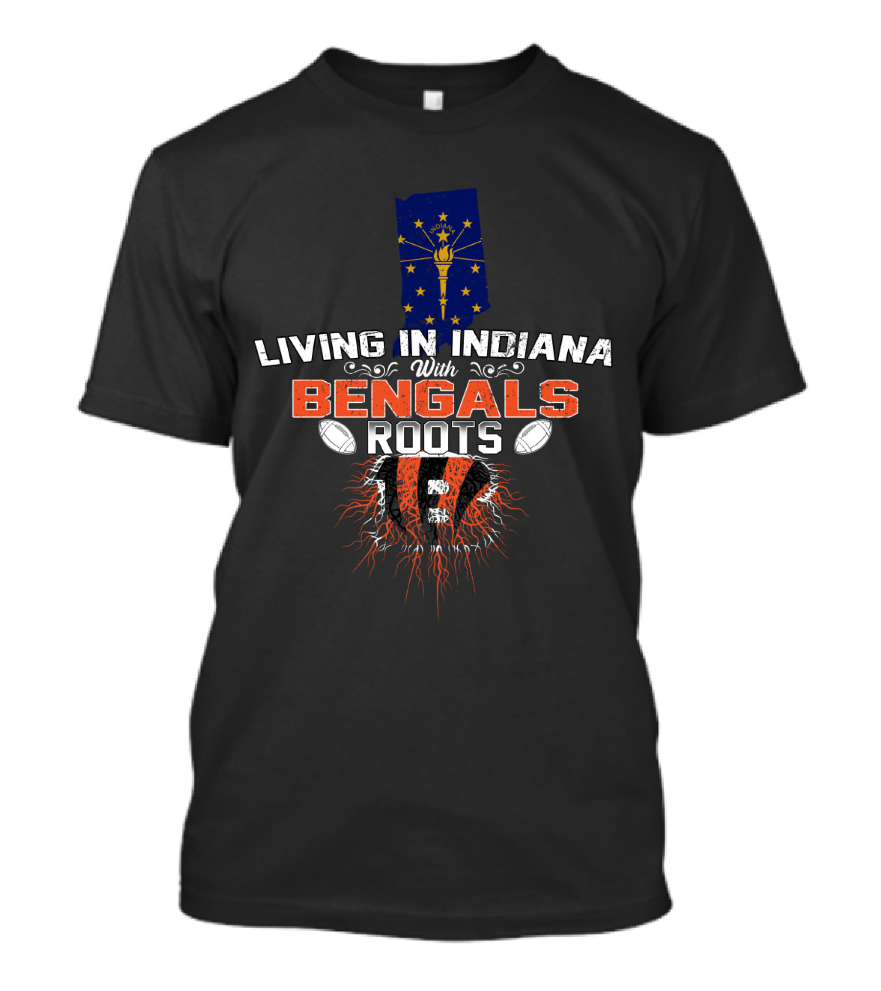 Indiana Pride With Strong Bengals Roots Football Heritage T-Shirt