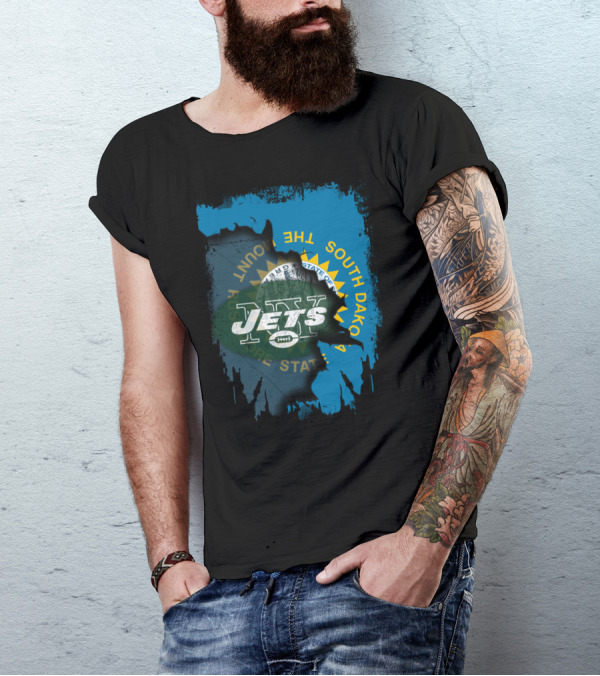 Jets And South Dakota State Seal United T-Shirt