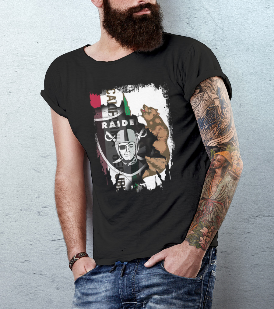 Together California Raiders With Bear And Flag T-Shirt
