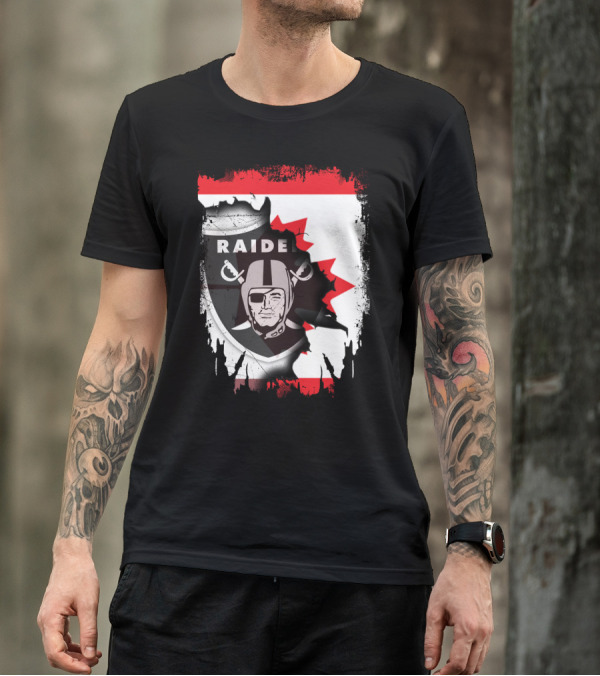 Together Canada With Raiders Iconic Emblem Maple Leaf Integration T-Shirt