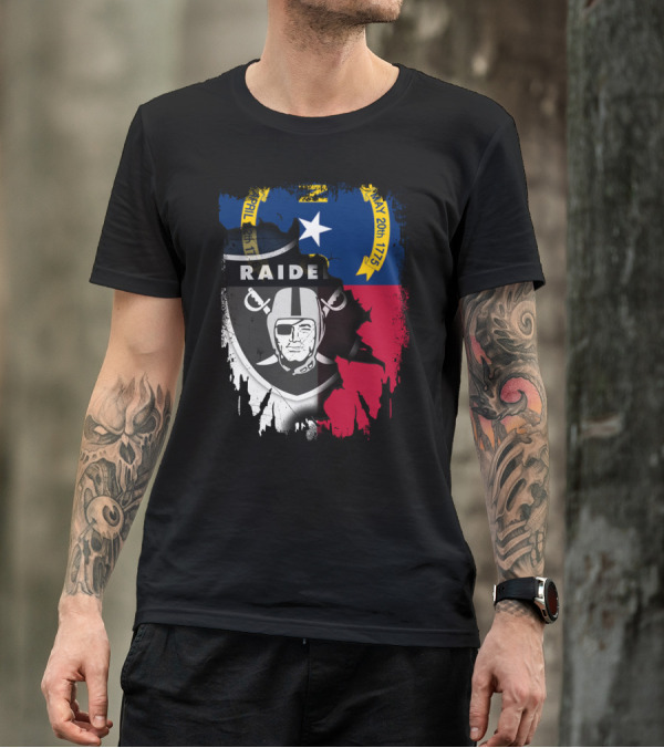 North Carolina Flag With Raiders April T-Shirt