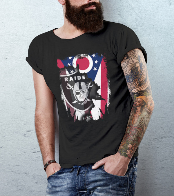 Ohio Pride With Raiders Logo Fusion T-Shirt