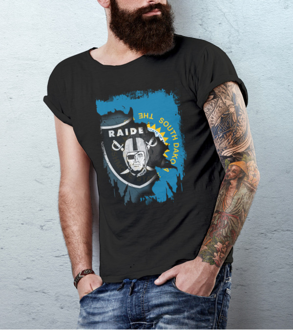 South Dakota Raiders Shield With State Flag Elements T-Shirt