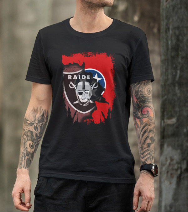 Raiders And Tennessee United With Iconic Helmets And Stars T-Shirt