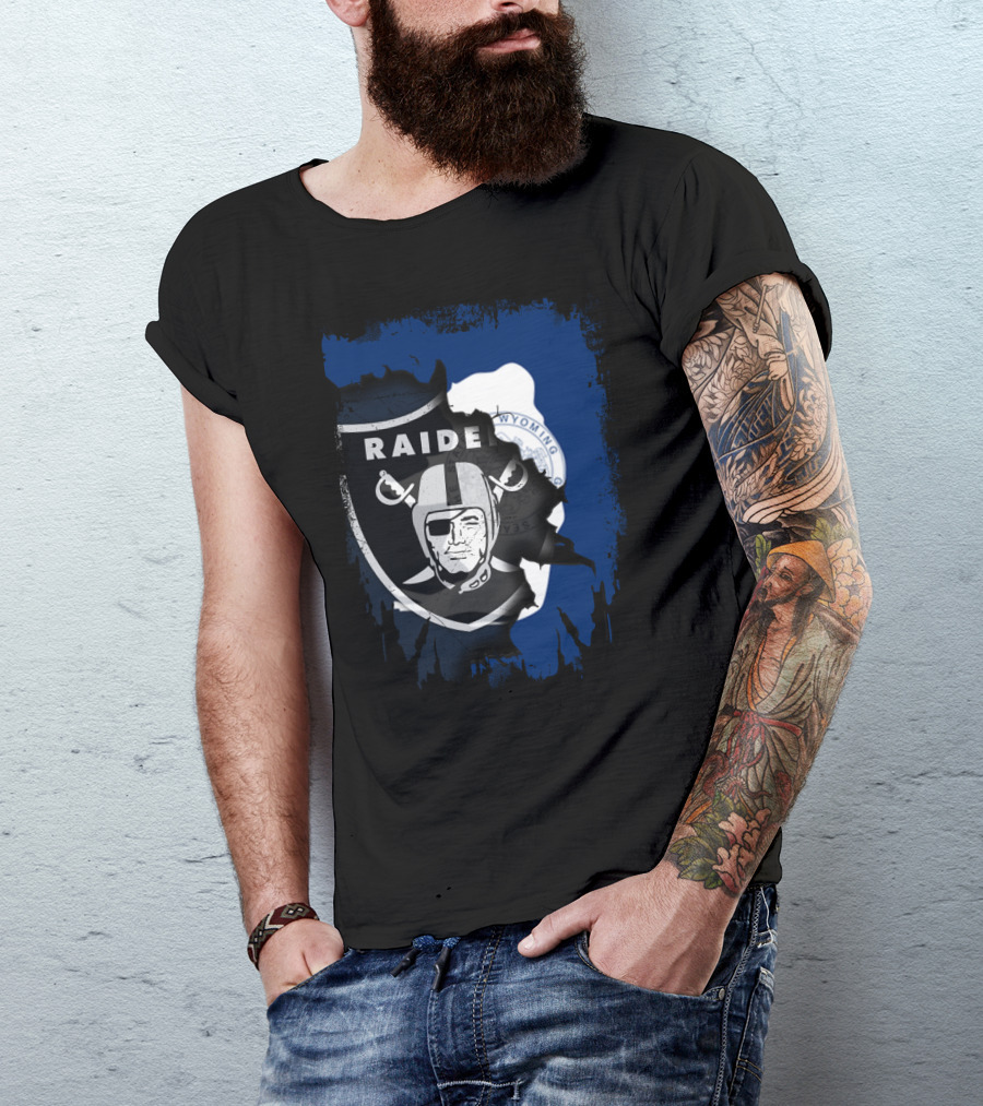 Wyoming Raiders Emblem Fusion With Bison T-Shirt