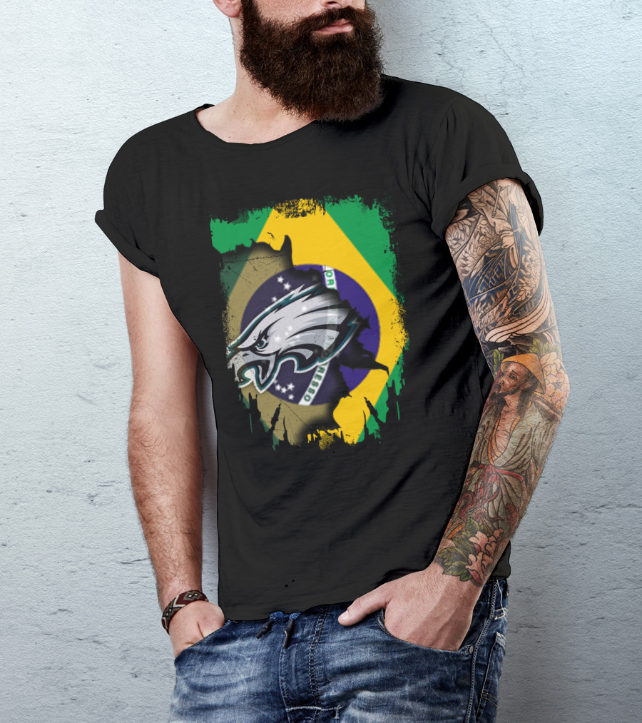 Together Brazil Philadelphia Eagles Fusion T-Shirt