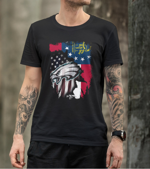 Georgia Flag With Eagles American Pride Together T-Shirt