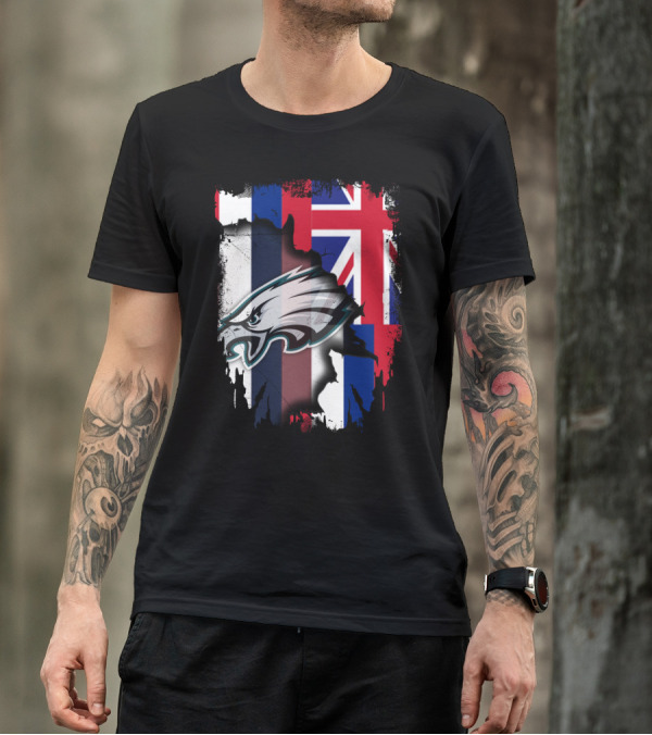 Philadelphia Eagles Hawaii Flag Unity T-Shirt