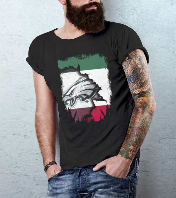 Mexico Flag With Philadelphia Eagles T-Shirt