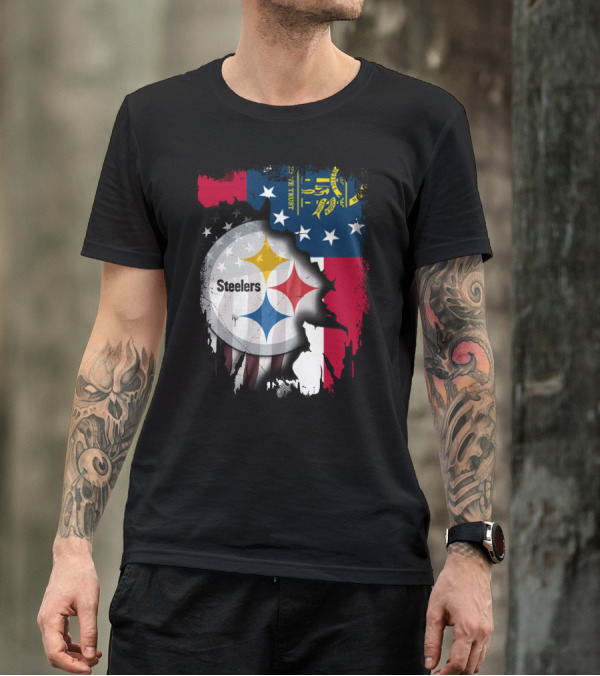 Steelers Over Georgia State Flag Football T-Shirt