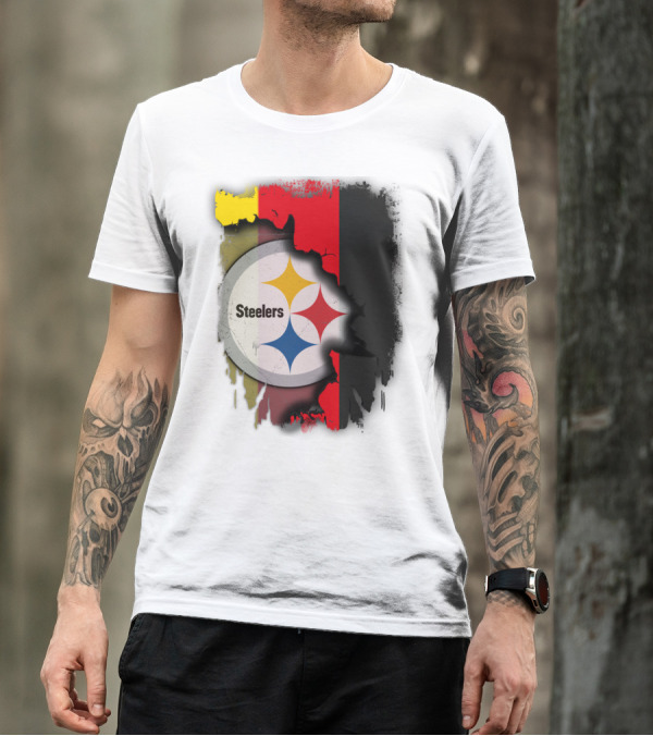 Germany Steelers Fusion With Flag And Logo Elements T-Shirt