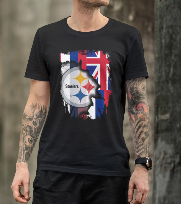 Hawaii Flag Backdrop With Steelers T-Shirt