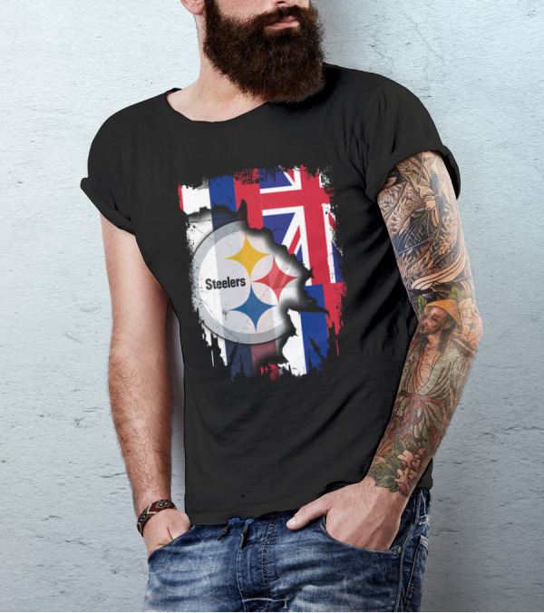Hawaii Flag Backdrop With Steelers T-Shirt