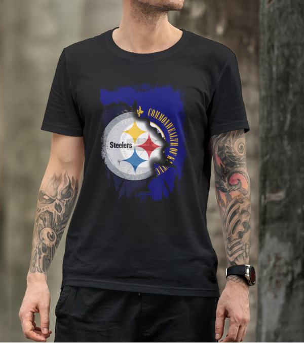 Commonwealth Of Kentucky With Steelers Football T-Shirt