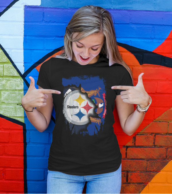 Together Michigan Emblem Featuring Steelers Logo Integration T-Shirt