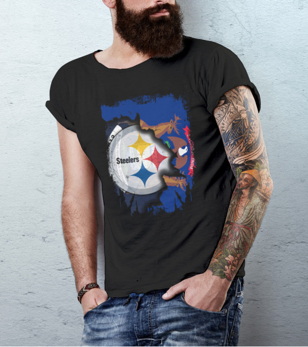 Together Michigan Emblem Featuring Steelers Logo Integration T-Shirt