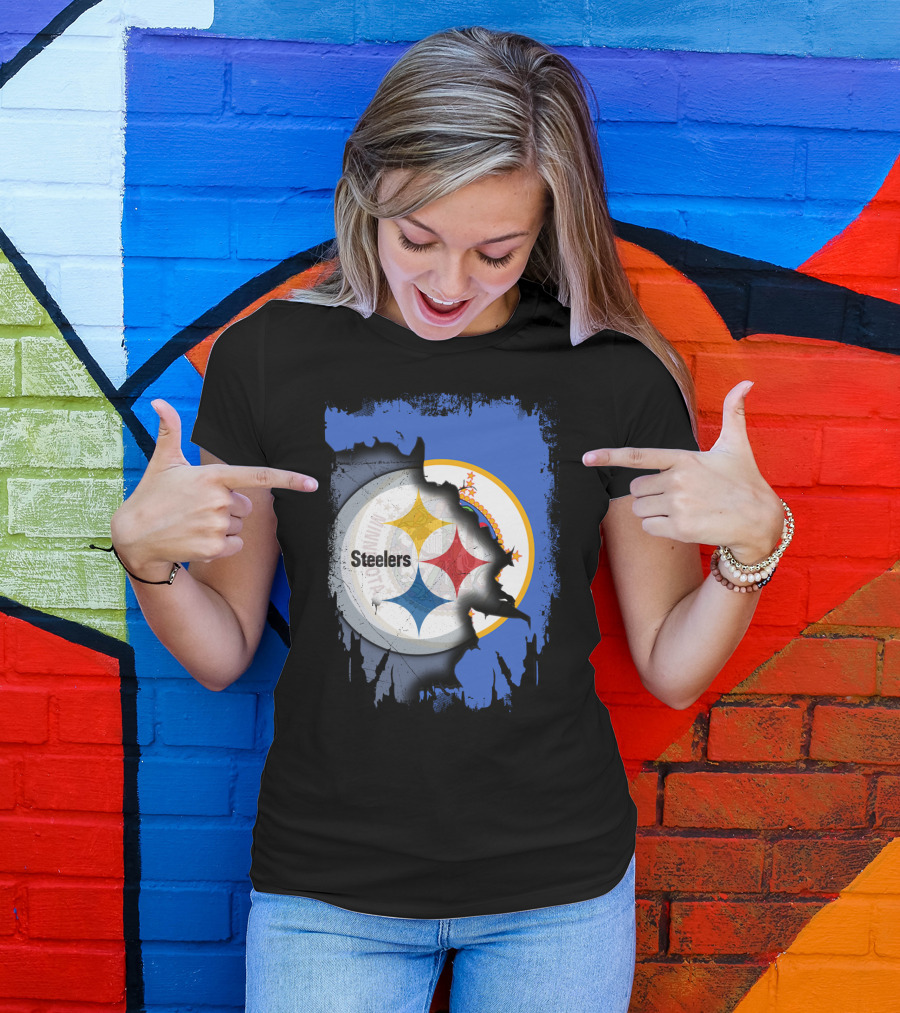 Steelers And Minnesota United Iconic Symbol Fusion T-Shirt