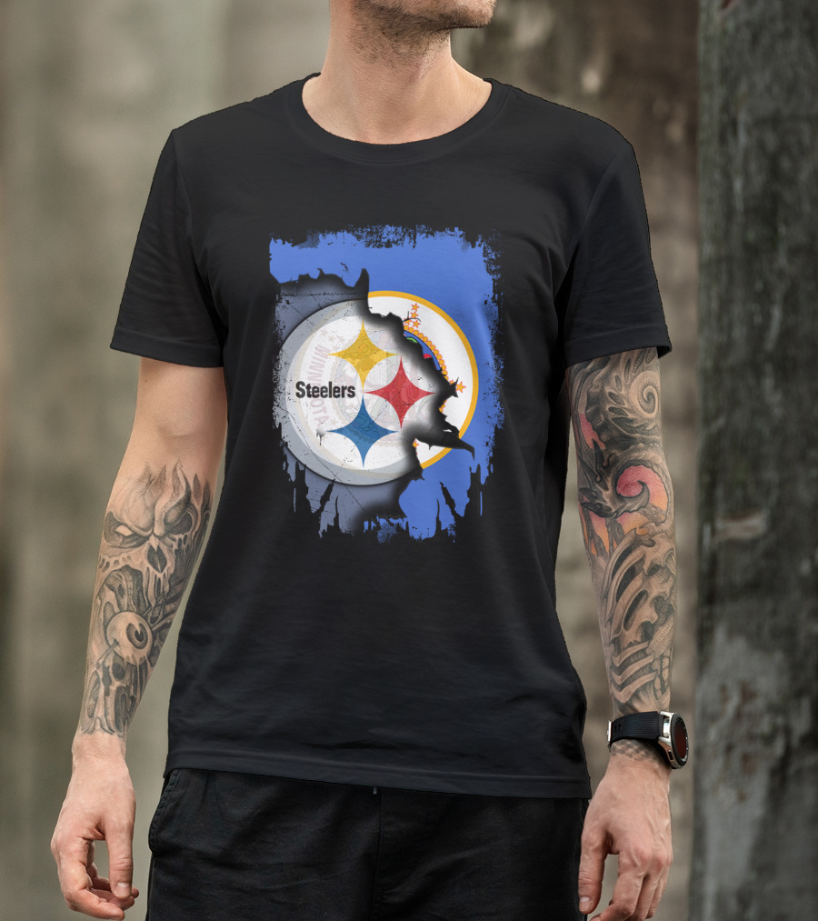 Steelers And Minnesota United Iconic Symbol Fusion T-Shirt