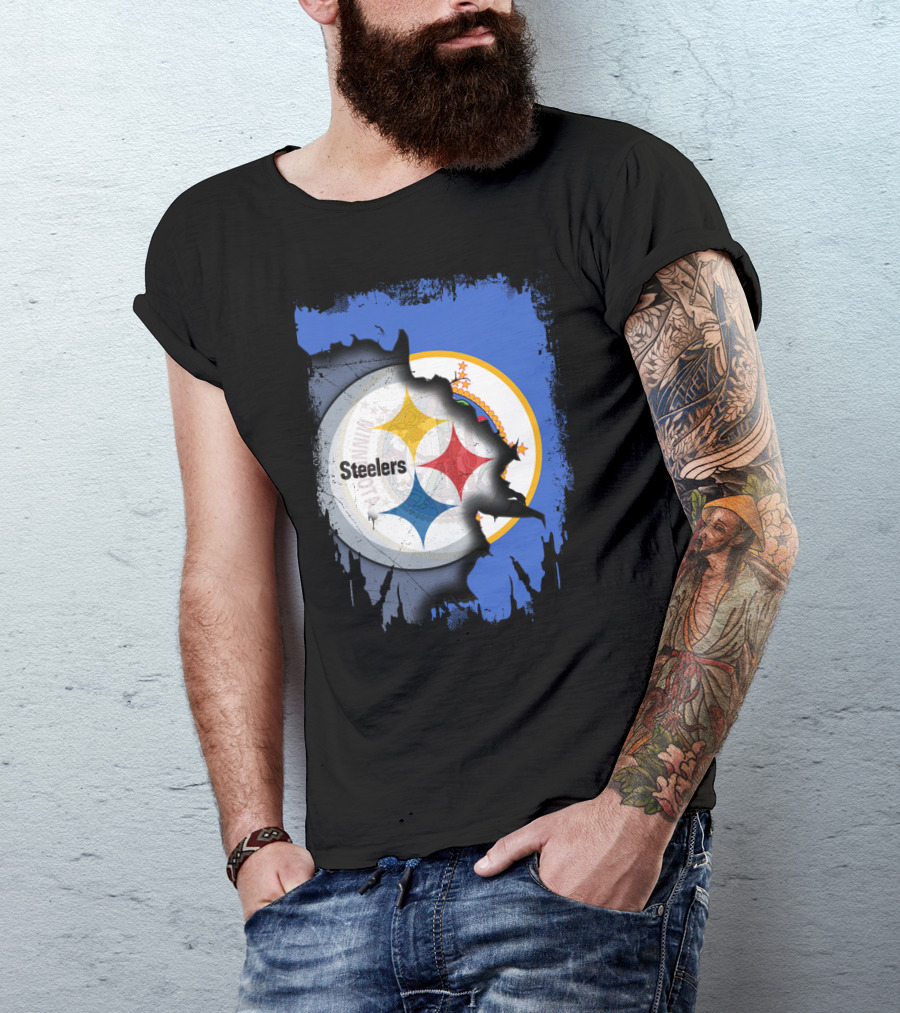 Steelers And Minnesota United Iconic Symbol Fusion T-Shirt