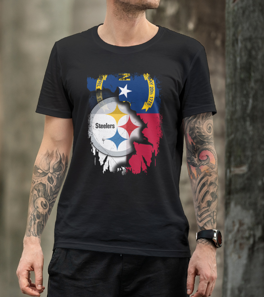 Together North Carolina With Steelers Logo Fusion T-Shirt
