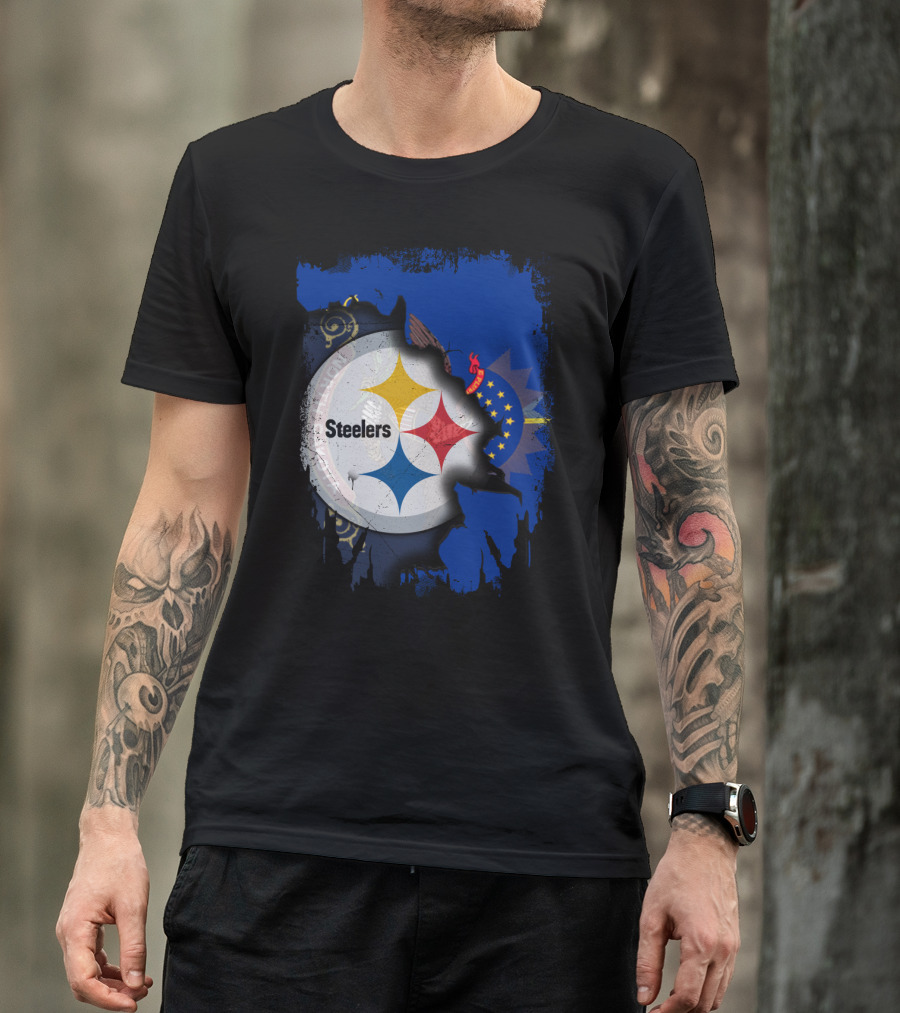 North Dakota And Steelers Fan Unity T-Shirt