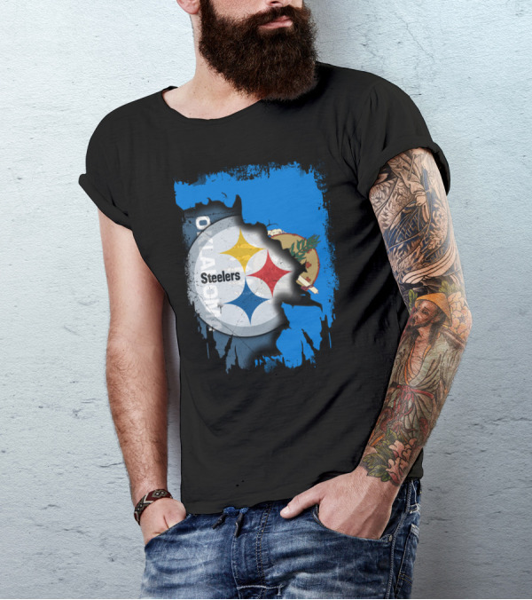 Steelers Oklahoma Pride Flag Fusion T-Shirt