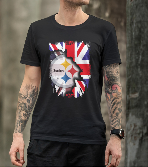Steelers Union Jack Together United Kingdom Supporters T-Shirt