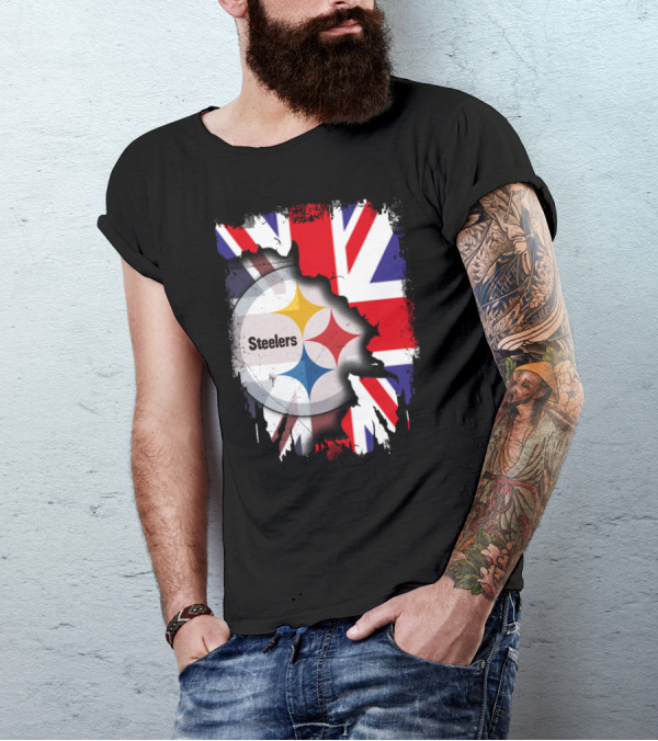 Steelers Union Jack Together United Kingdom Supporters T-Shirt
