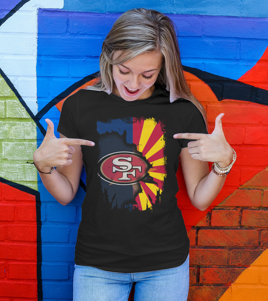 SF Arizona Flag Fusion Together 49ers T-Shirt