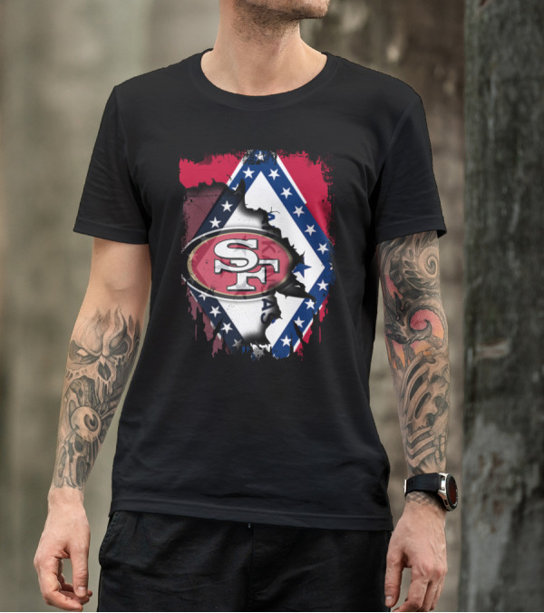 Arkansas Flag With San Francisco 49ers T-Shirt