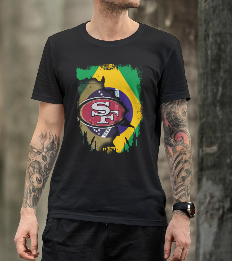 Together Brazil With San Francisco 49ers Flag Fusion T-Shirt