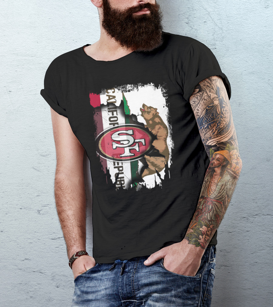 California Republic Bear With 49ers SF T-Shirt