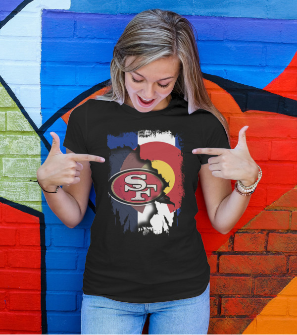 Colorado Flag With San Francisco 49ers T-Shirt