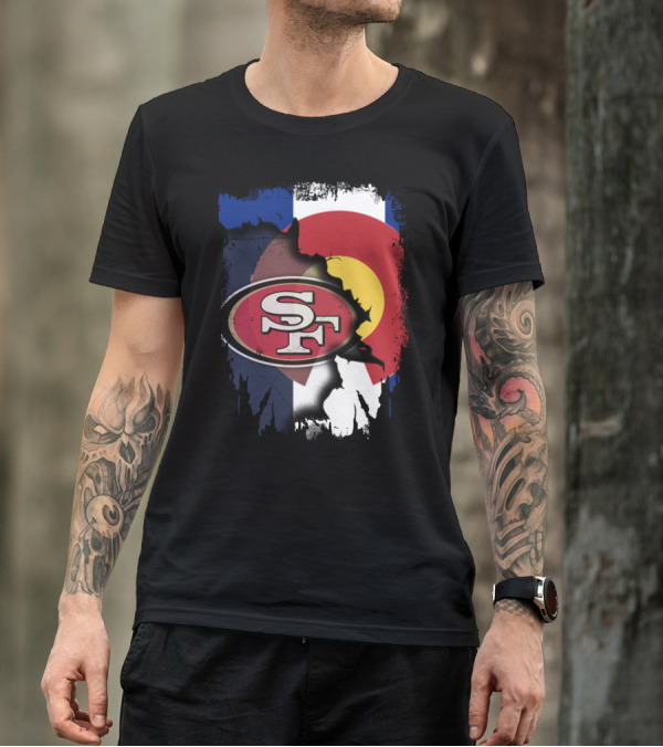 Colorado Flag With San Francisco 49ers T-Shirt