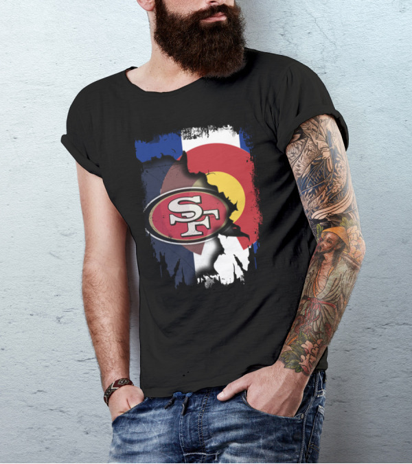 Colorado Flag With San Francisco 49ers T-Shirt