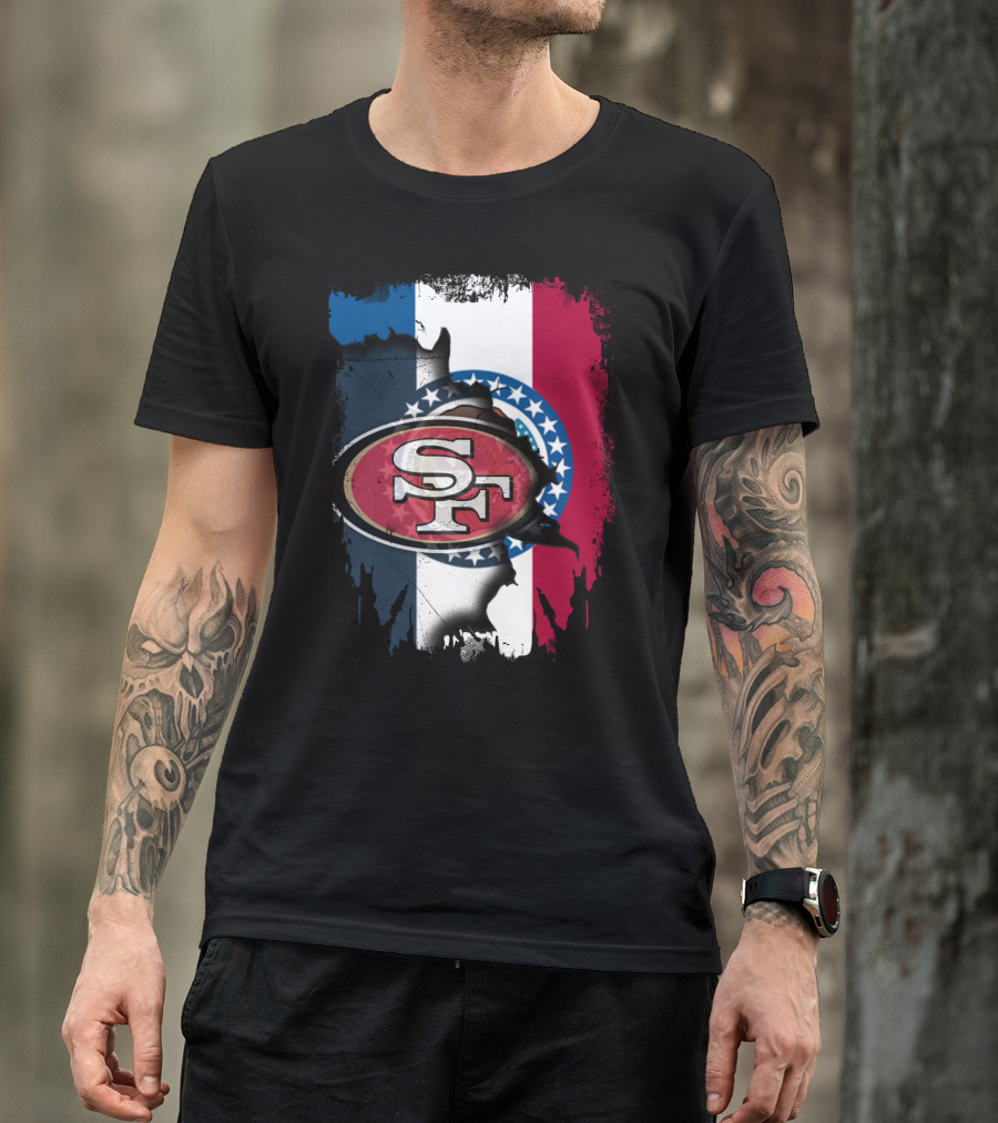 Missouri Pride With 49ers Logo And Flag Colors Unity T-Shirt