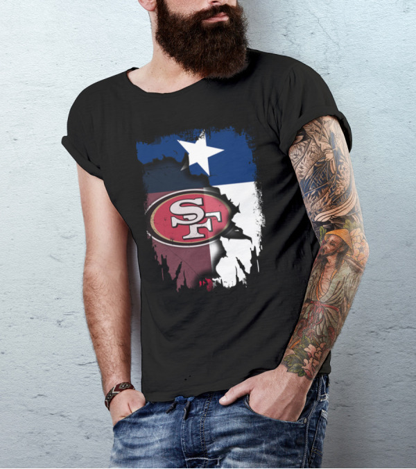 Texas And San Francisco 49ers United Emblem T-Shirt