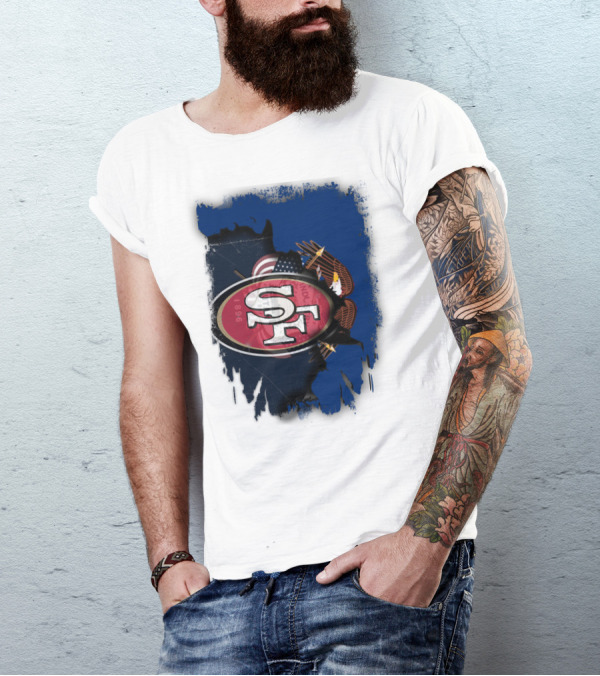 49ers And Eagle With American Flag T-Shirt