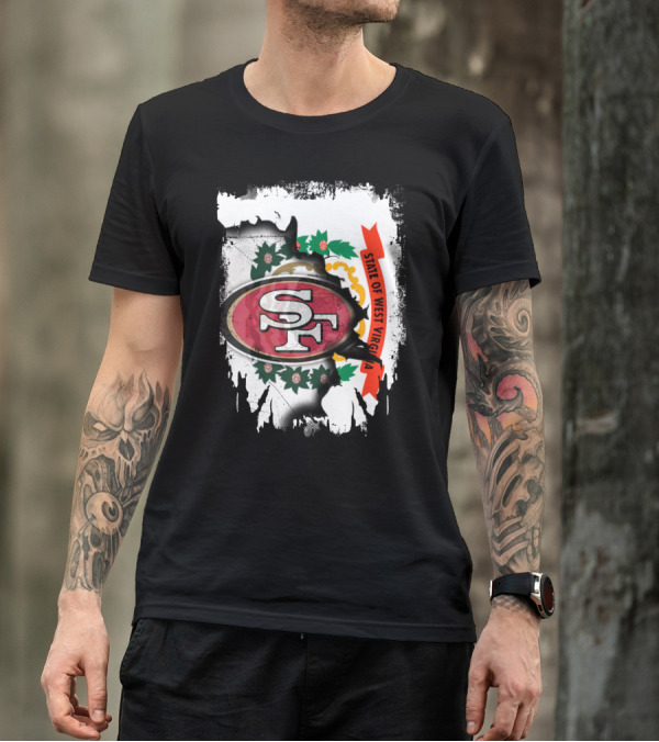 West Virginia State Emblem With San Francisco 49ers Logo Integration T-Shirt