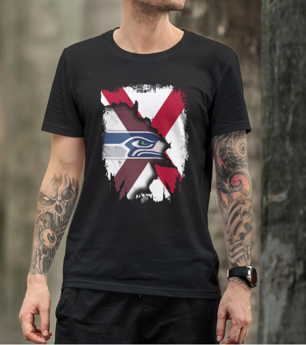 Alabama Cross With Seahawks T-Shirt