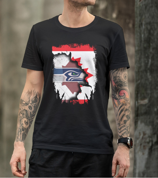 Seahawks And Canada Unity Emblem T-Shirt