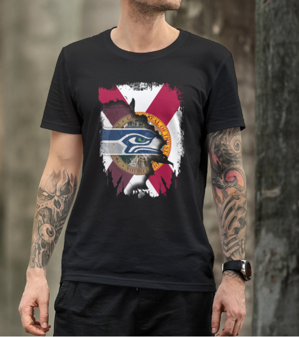 Seahawks Collaboration With Florida State Flag T-Shirt