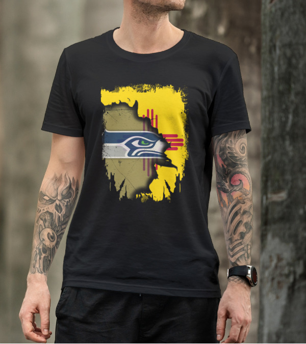 New Mexico Zia With Seahawks Logo Fusion T-Shirt