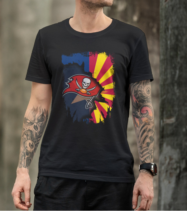 Arizona State Flag And Buccaneers Logo Together T-Shirt